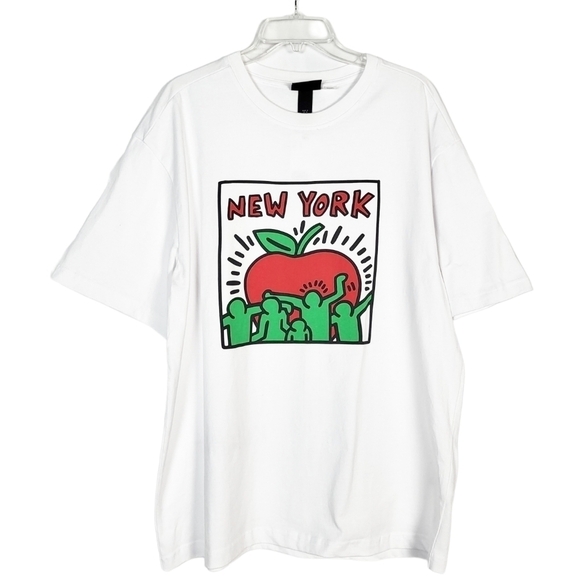 H&M x Keith Haring New York Apple graphic tee NWT - Picture 1 of 5